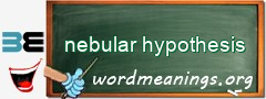WordMeaning blackboard for nebular hypothesis
